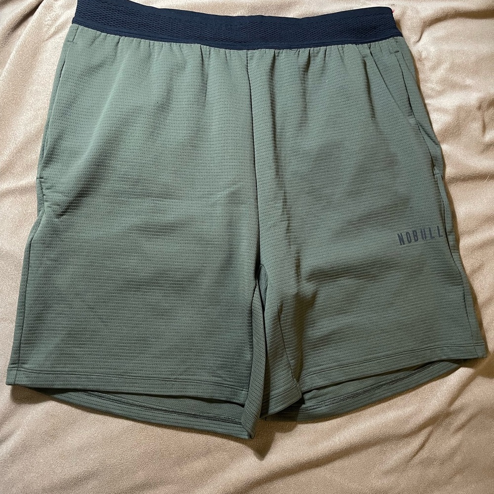 NOBULL Men's Olive Green Athletic Shorts
